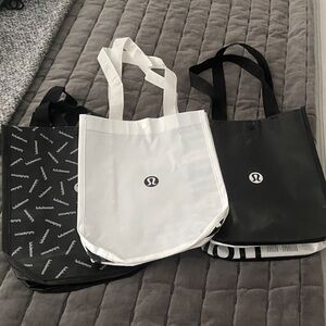 lululemon athletica Black and White Tote Bags